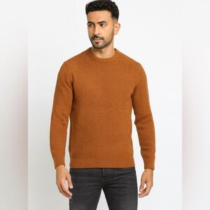 Paul James L (XL)Men’s Sweater 100% Merino Wool Browm Casual Fall Winter England